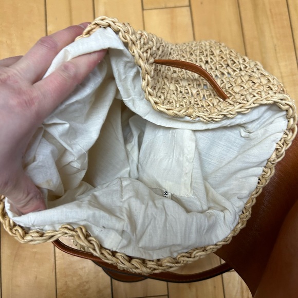 Boston Proper Tan and Cream Woven Backpack - Picture 6 of 10